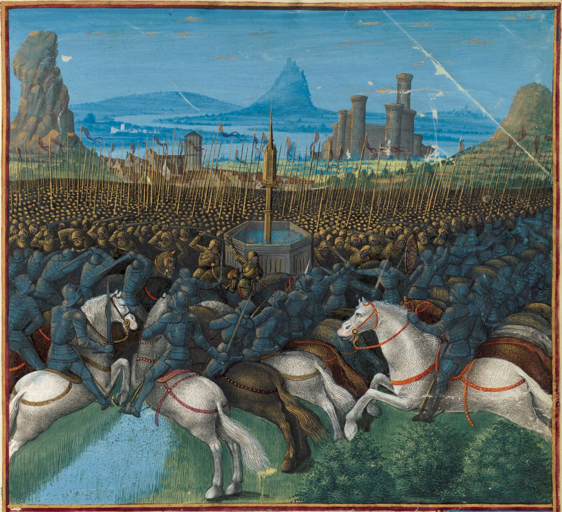 The Battle of Cresson, 1187 — miniature by Jean Colombe